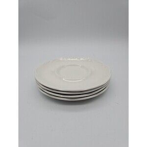 J & G Meakin Sterling Colonial English Ironstone 5.75" White Saucers Set of 4